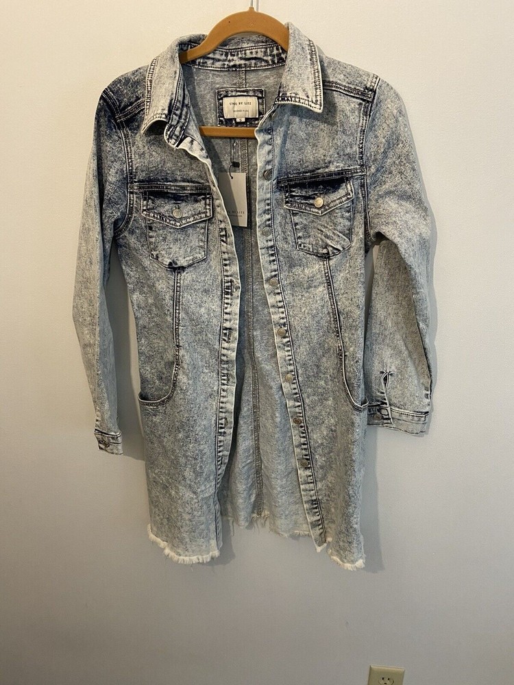 Uniq by Litz Acid Wash Denim Jacket Dress Size S